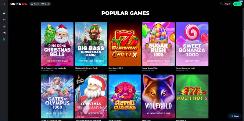 Bets24 Casino's Popular Games